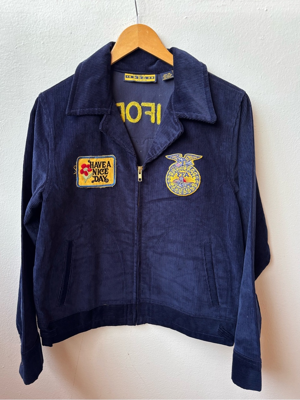 vintage blue corduroy FFA jacket - Picture 2 of 5